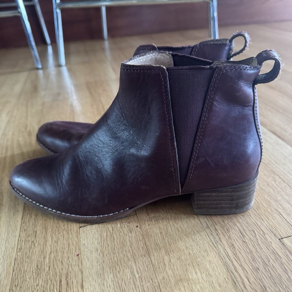 Madewell The Carina Boot Dark Cabernet Chelsea Ankle Booties Women Size 8 - Picture 3 of 9